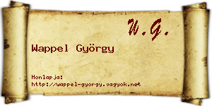 Wappel György névjegykártya